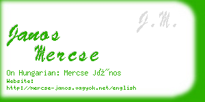 janos mercse business card